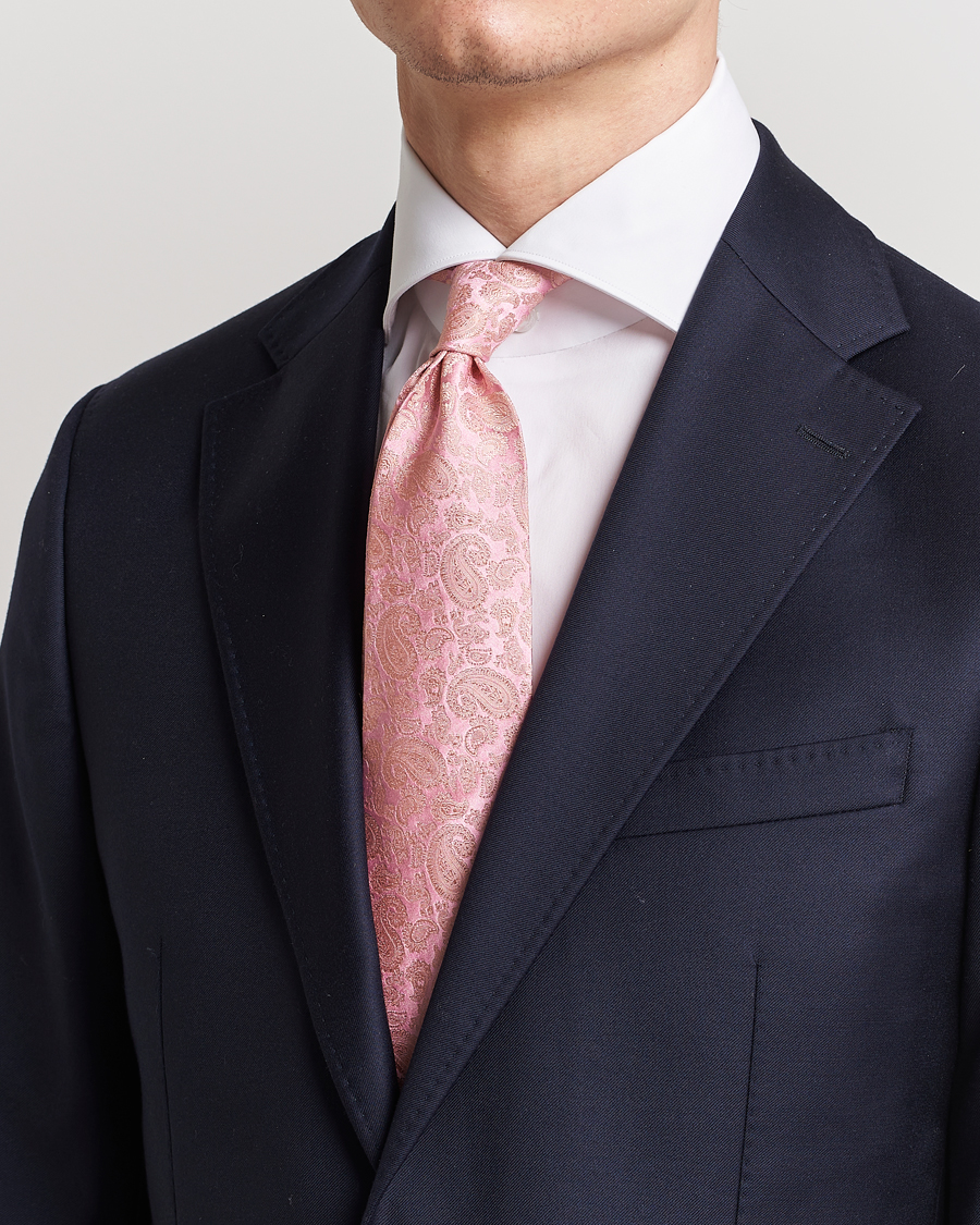 Herre |  | Amanda Christensen | Silk Tonal Paisley Tie 8 cm Powder Pink