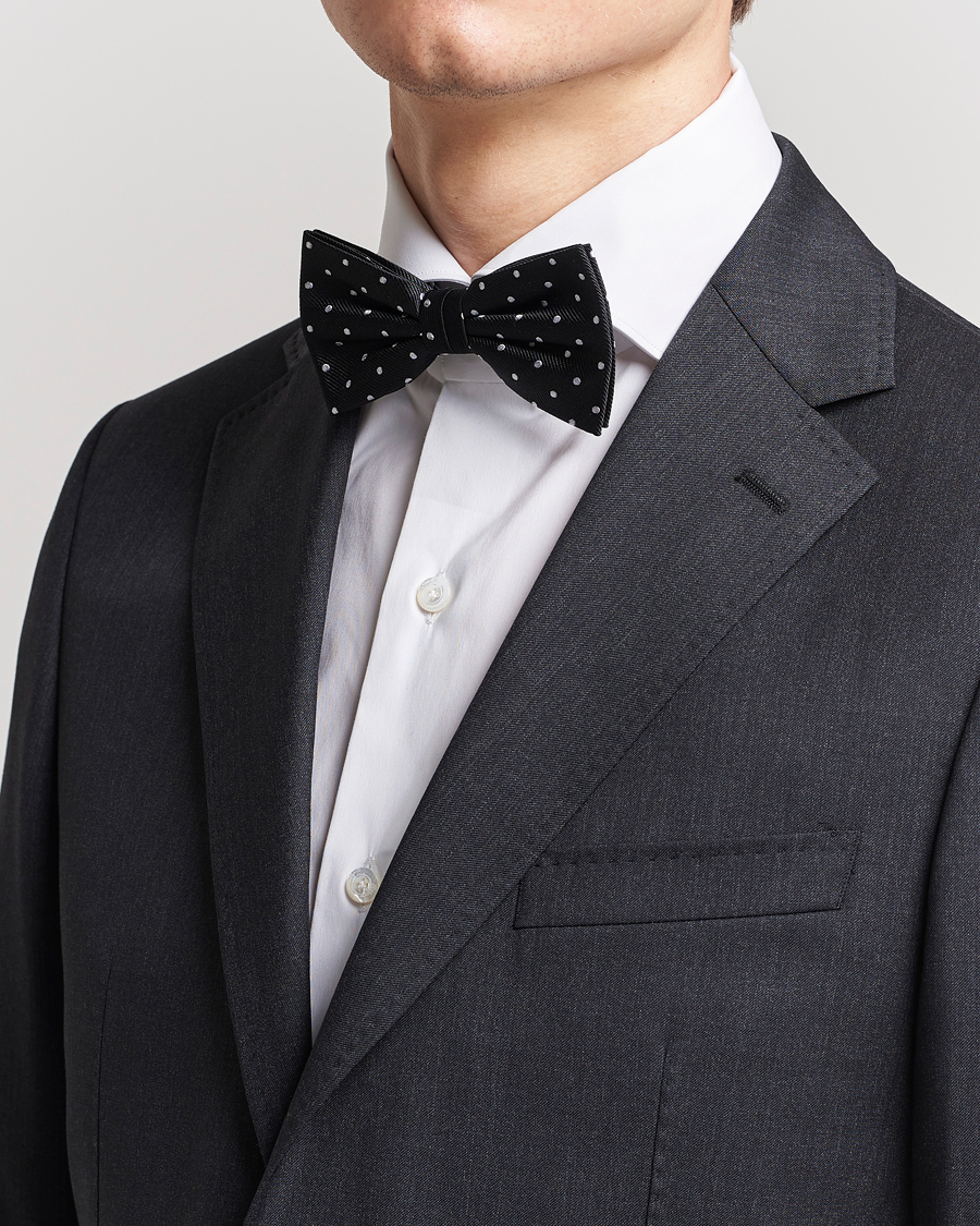 Herre | Salg assesoarer | Amanda Christensen | Dot Pre Tie Silk Black/White