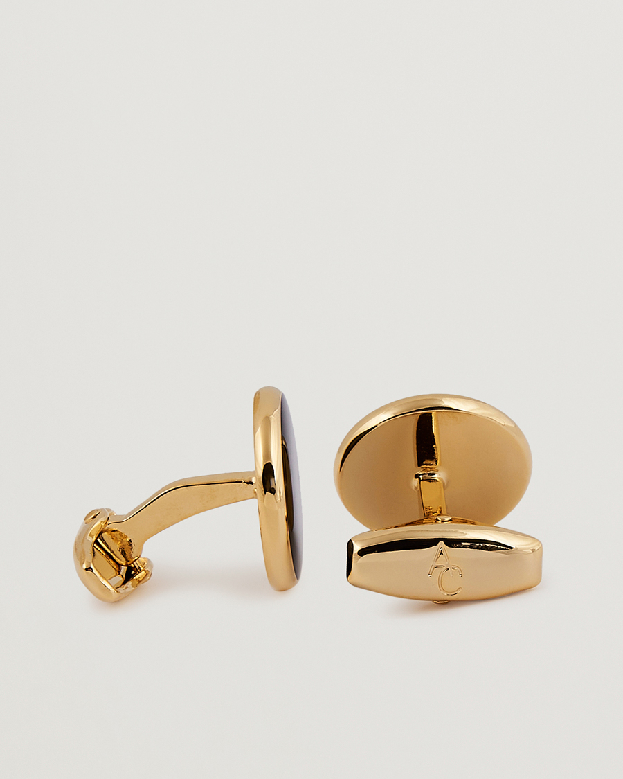 Herre | Assesoarer | Amanda Christensen | Cufflink & Shirt Studs Set Black/Gold