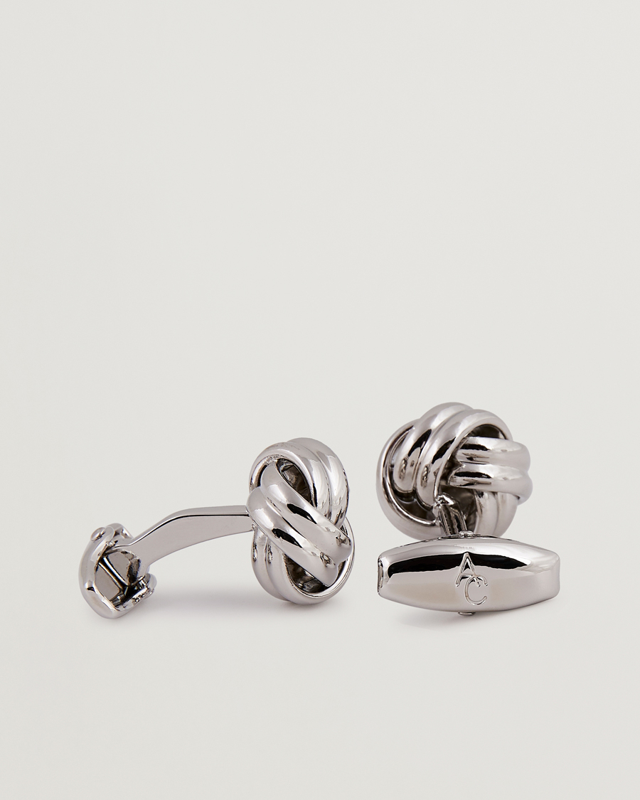 Herre | Amanda Christensen Knot Cufflink & Shirt Studs Set Silver | Amanda Christensen | Knot Cufflink & Shirt Studs Set Silver