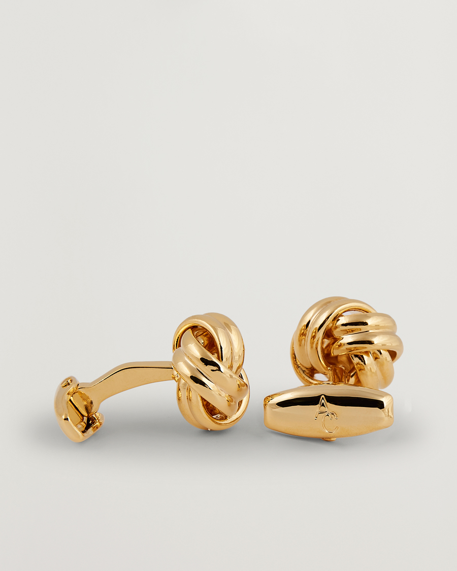 Herre | Assesoarer | Amanda Christensen | Knot Cufflink & Shirt Studs Set Gold