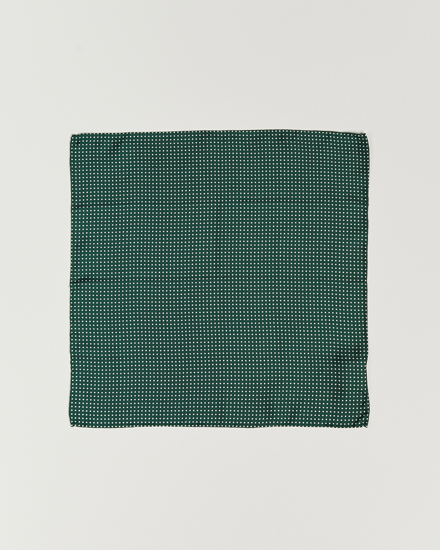 Herre | Lommetørklær | Amanda Christensen | Handkerchief Dot Silk Bottle Green