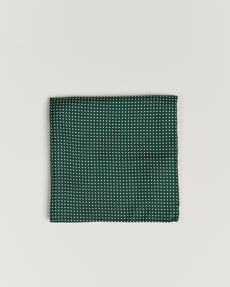 Herre | Lommetørklær | Amanda Christensen | Handkerchief Dot Silk Bottle Green