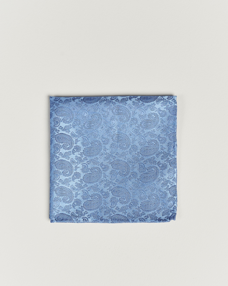 Herre | Lommetørklær | Amanda Christensen | Tonal Paisley Silk Pocket Square Sky Blue