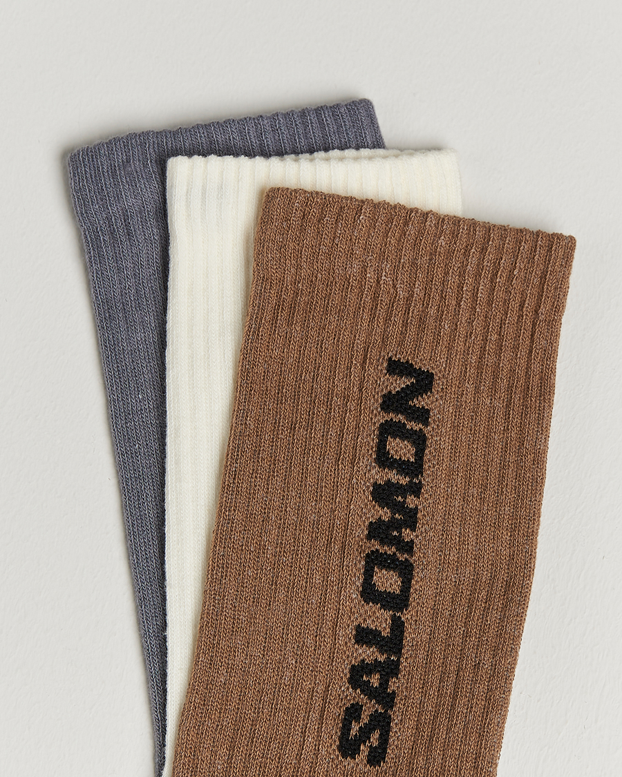 Herre | Undertøy | Salomon | Everyday Crew 3-Pack Socks Grey/White/Beige