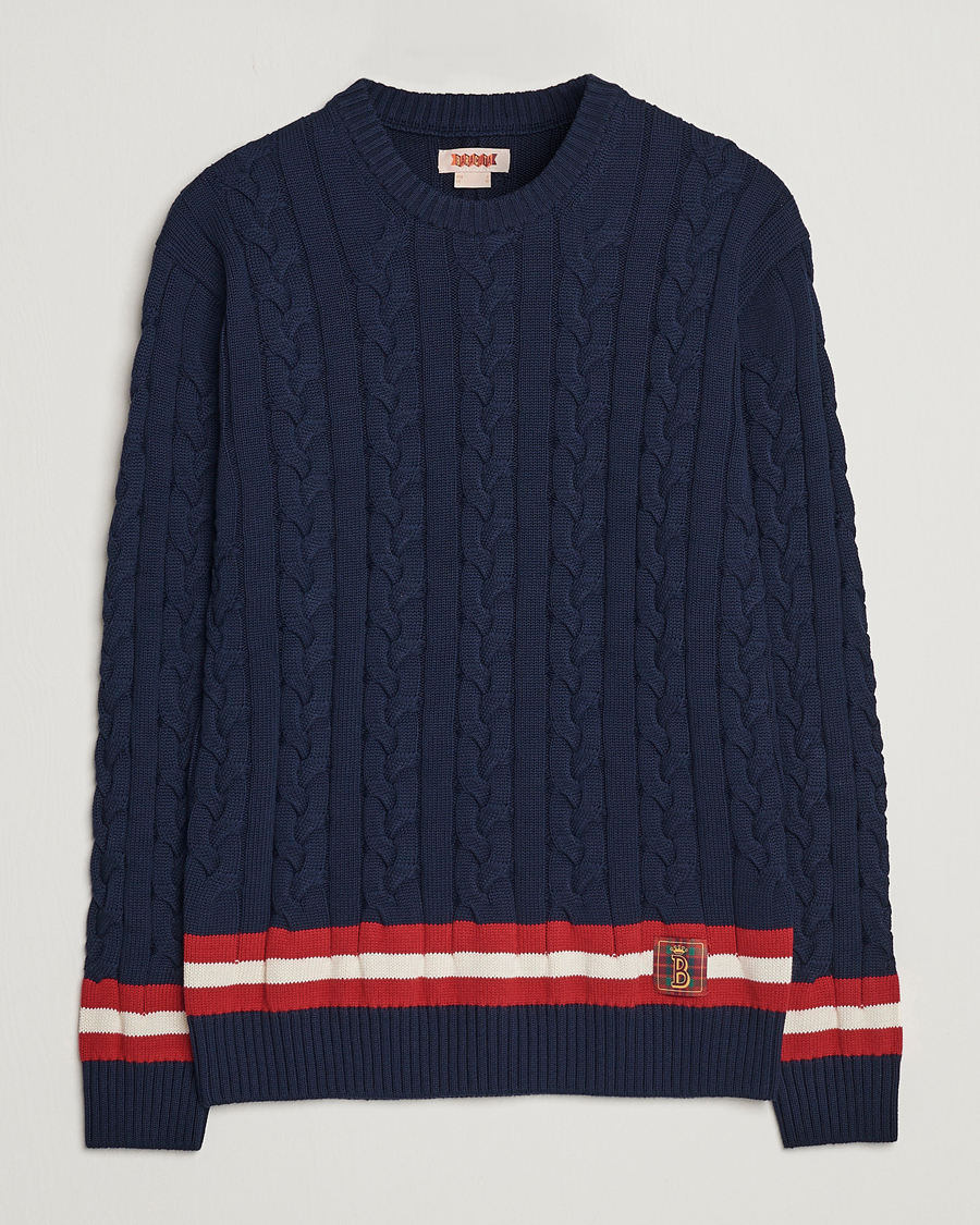 Herre | Gensere | Baracuta | Cotton Cable Crew Neck Navy
