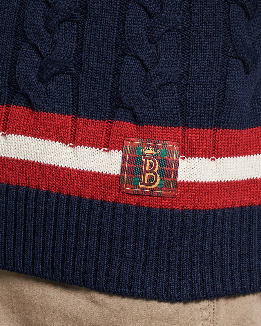 Herre | Gensere | Baracuta | Cotton Cable Crew Neck Navy
