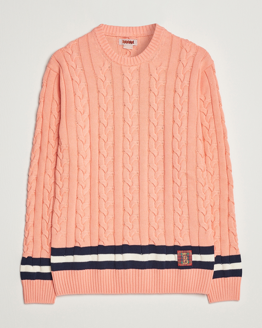 Herre | Gensere | Baracuta | Cotton Cable Crew Neck Flamingo