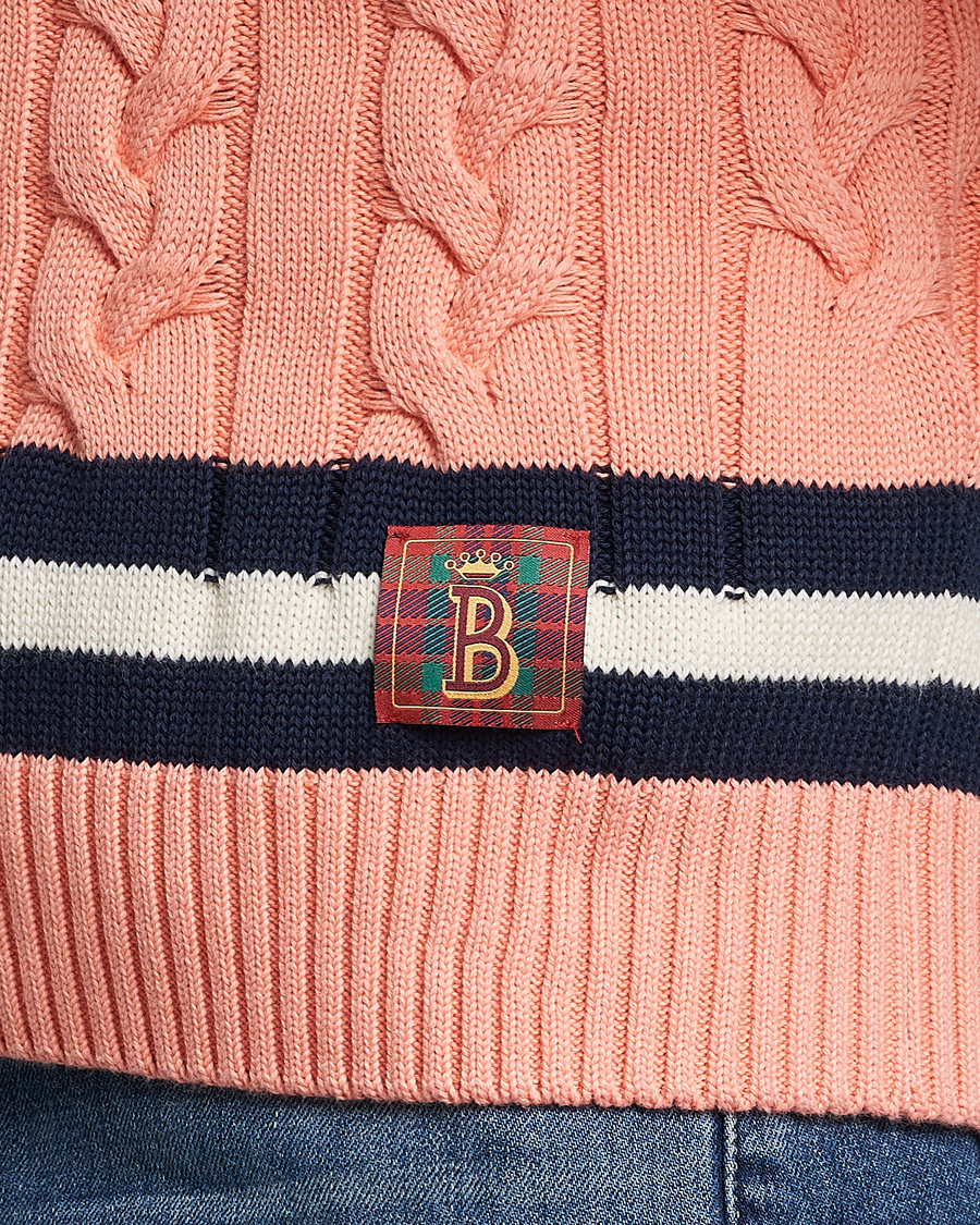 Herre | Gensere | Baracuta | Cotton Cable Crew Neck Flamingo