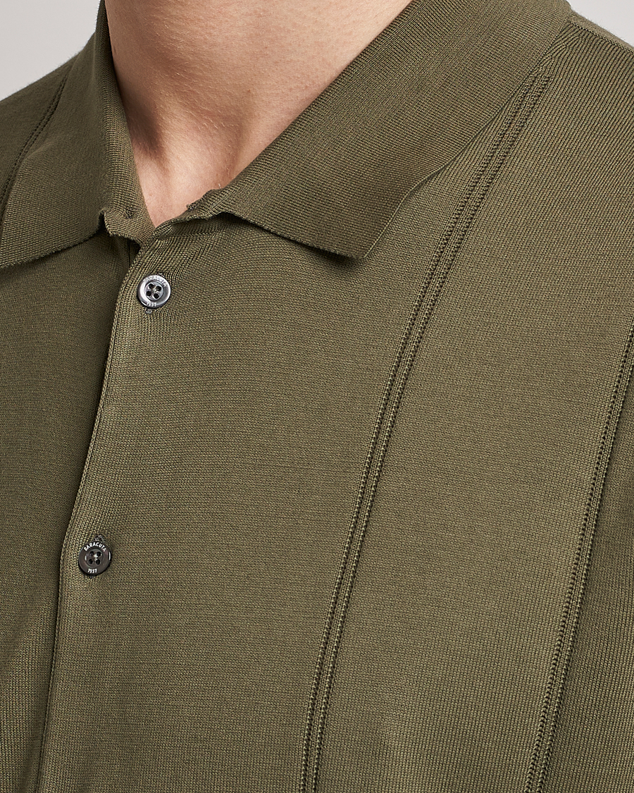 Herre | Pikéer | Baracuta | Horatio Cotton Garment Dyed Knitted Polo Shirt Olive