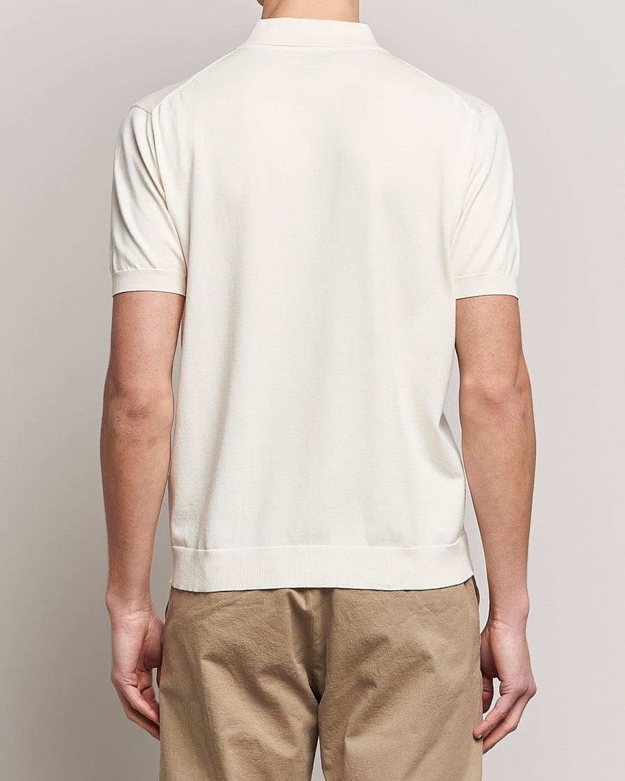 Herre | Pikéer | Baracuta | Horatio Cotton Garment Dyed Knitted Polo Shirt Ivory