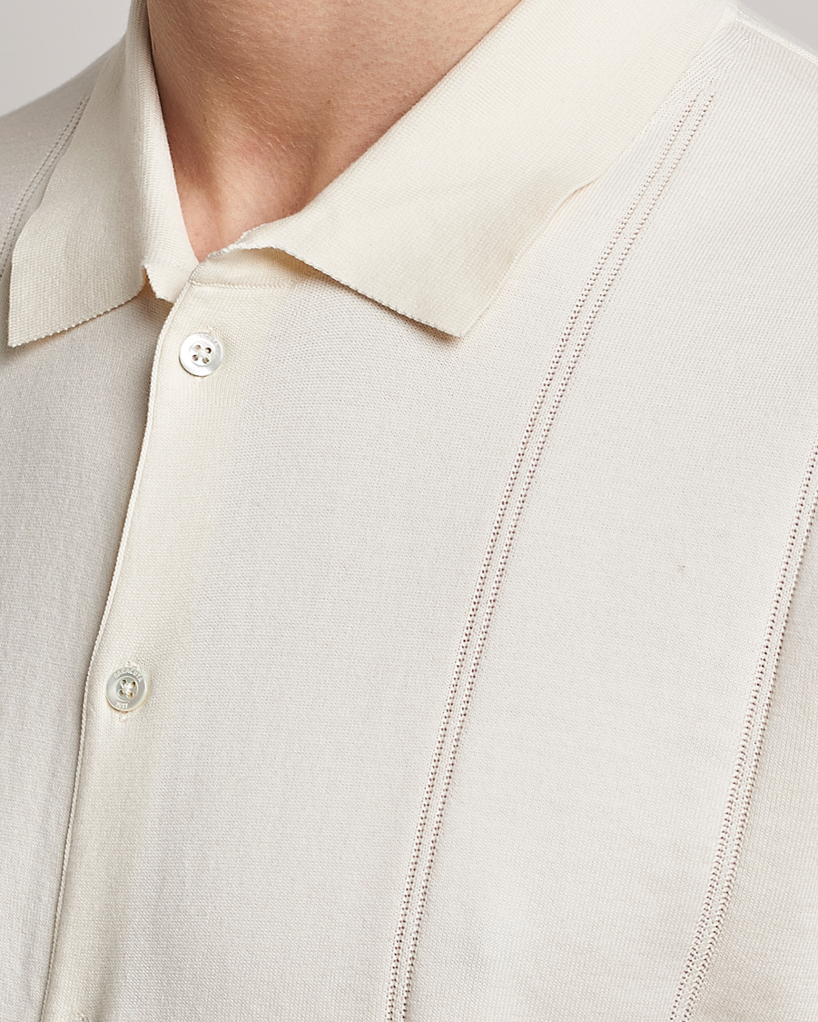 Herre | Pikéer | Baracuta | Horatio Cotton Garment Dyed Knitted Polo Shirt Ivory