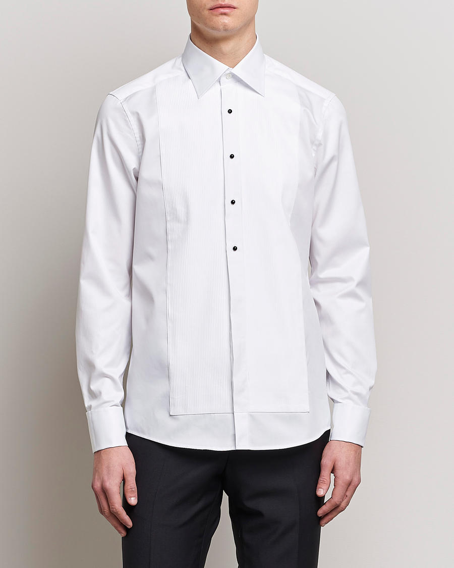 Herre |  | Stenströms | Slimline Open Smoking Shirt White