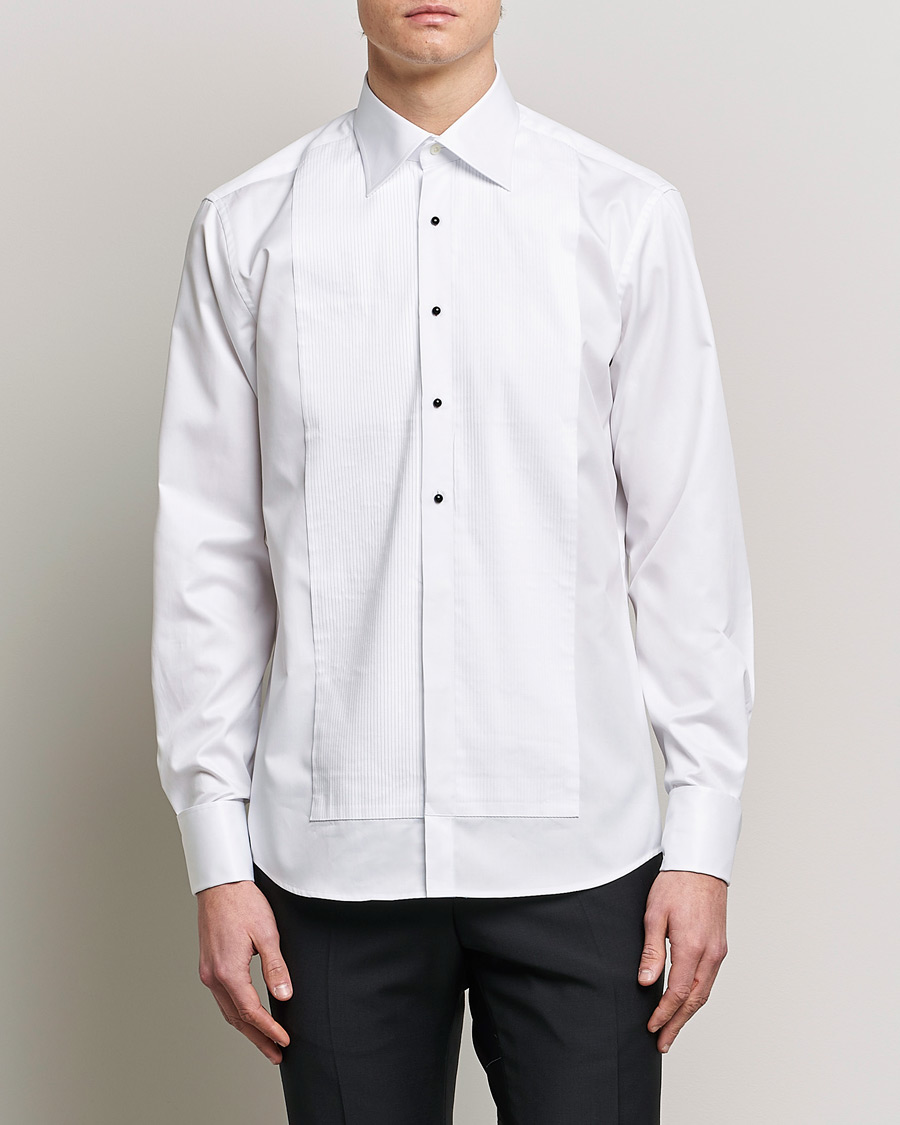 Herre | Smokingskjorter | Stenströms | Fitted Body Open Smoking Shirt White