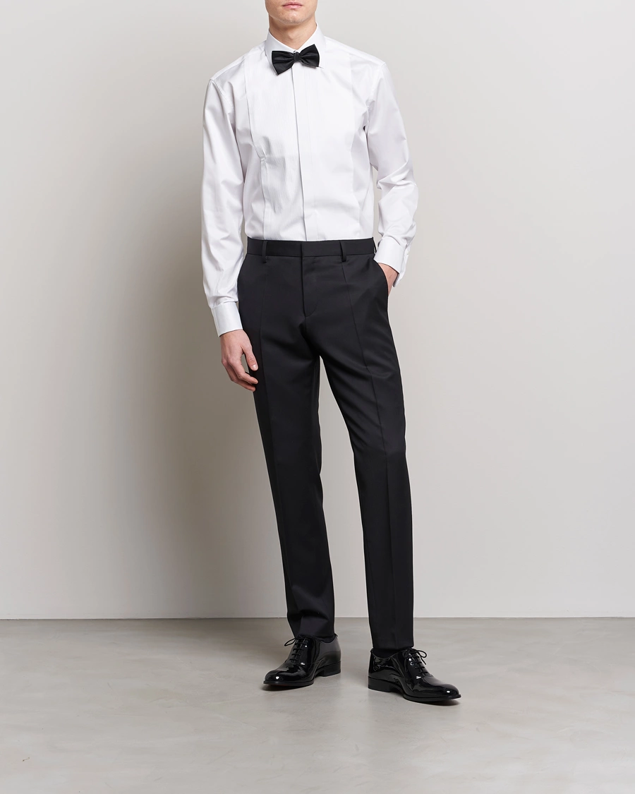 Herre | Black Tie | Stenströms | Fitted Body Smoking Shirt White