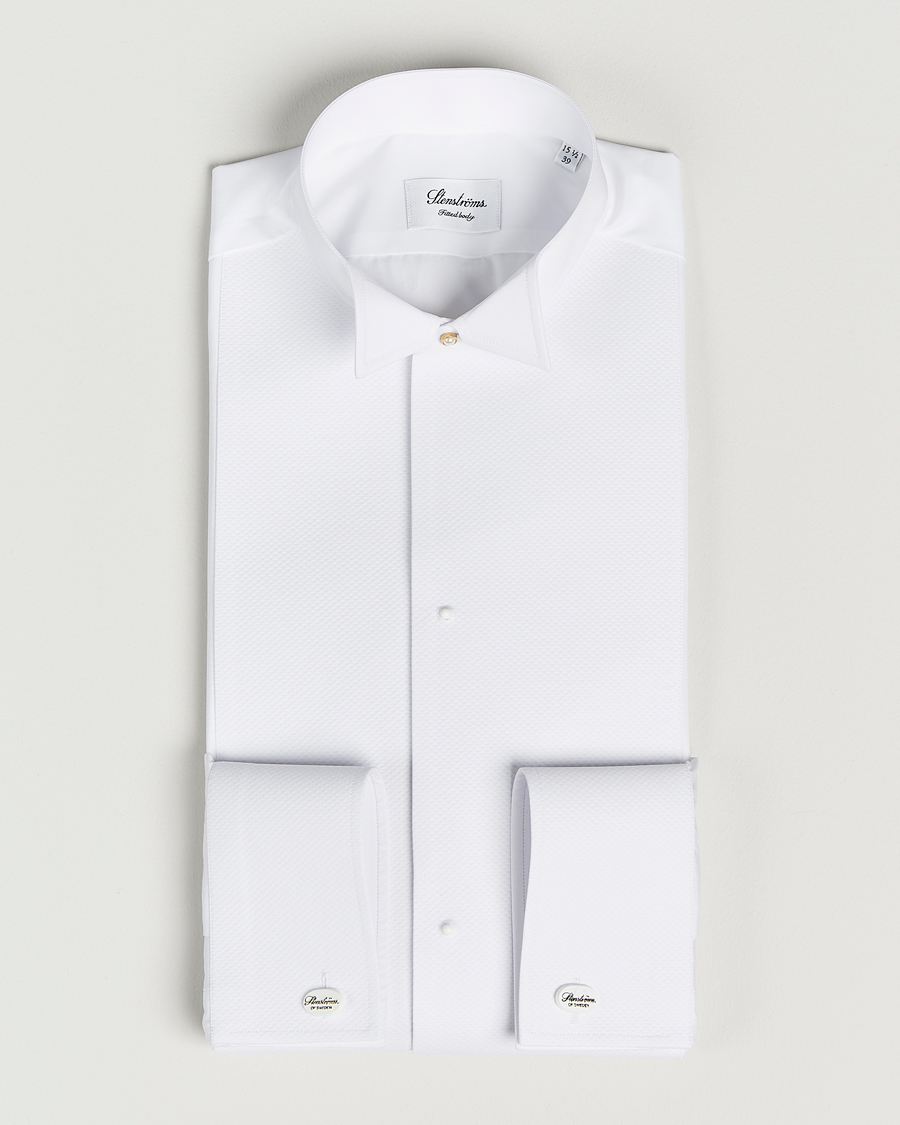 Herre |  | Stenströms | Fitted Body Stand Up Collar Evening Shirt White