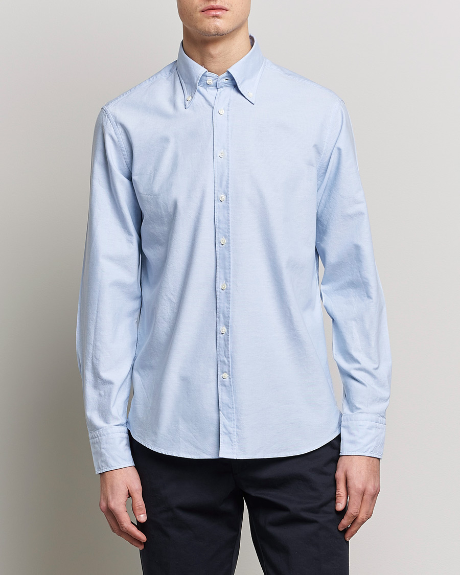 Herre | Skjorter | Stenströms | Fitted Body Oxford Shirt Light Blue