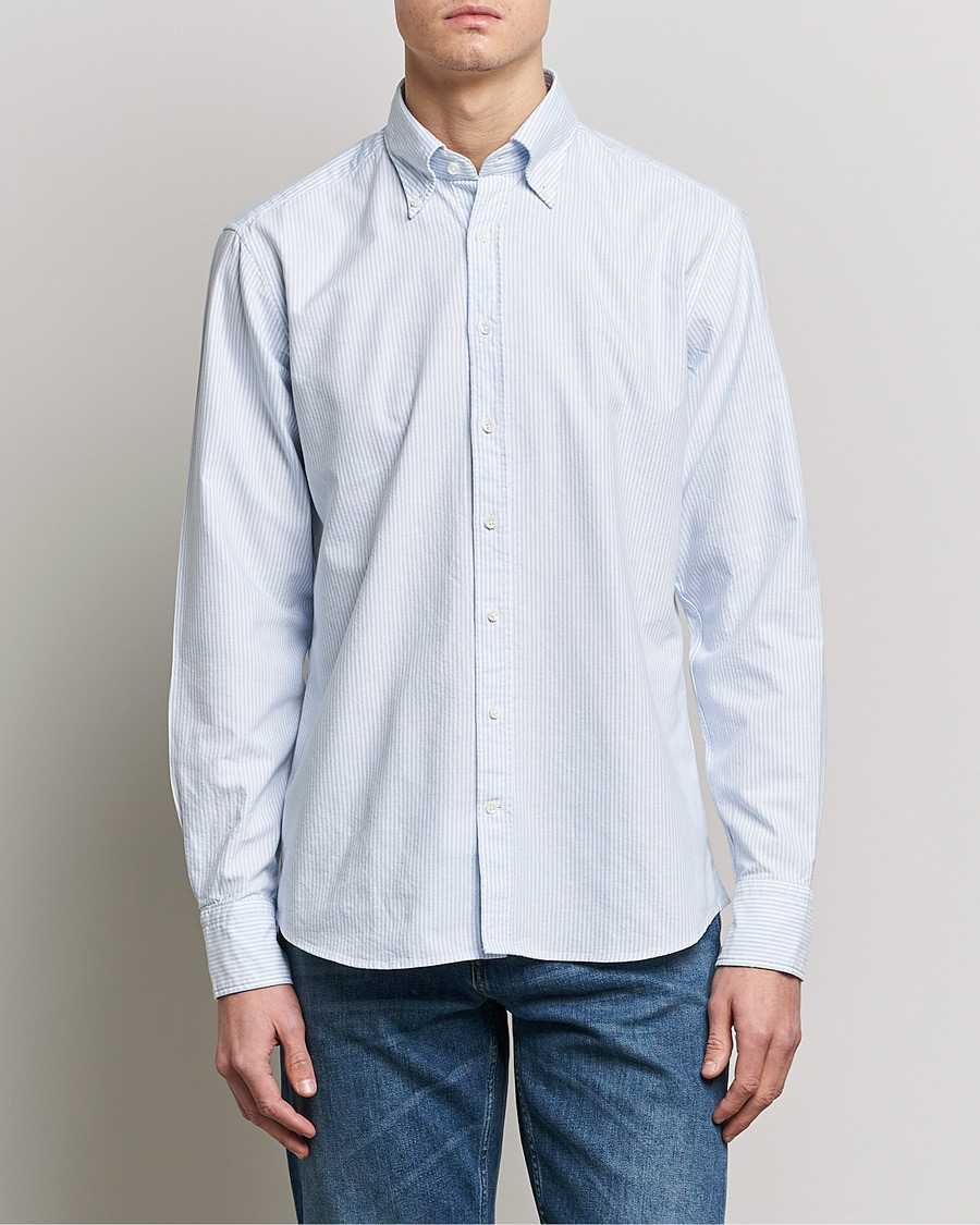 Herre | Stenströms | Stenströms | Fitted Body Oxford Shirt Blue/White