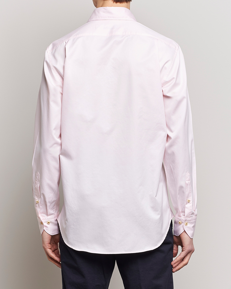 Herre | Skjorter | Stenströms | Fitted Body Washed Cotton Plain Shirt Pink