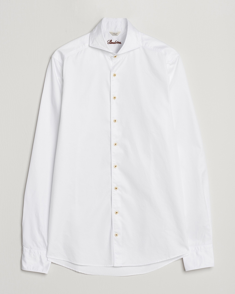 Herre | Skjorter | Stenströms | Slimline X-Long Sleeve Washed Cotton Shirt White