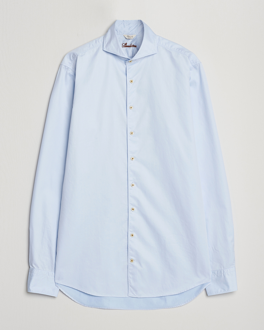 Herre | Skjorter | Stenströms | Fitted Body X-Long Sleeve Washed Shirt Light Blue