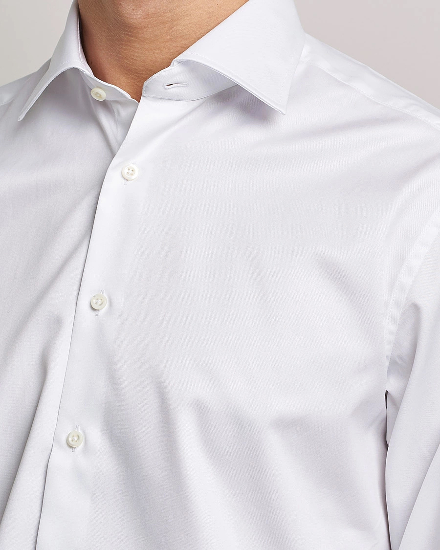 Herre | Skjorter | Stenströms | Fitted Body X-Long Sleeve Double Cuff Shirt White