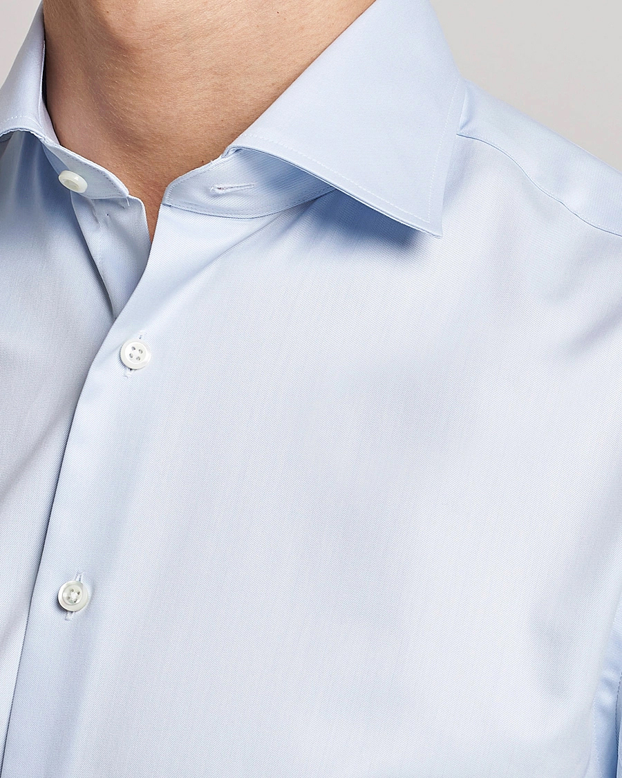 Herre | Skjorter | Stenströms | Fitted Body X-Long Sleeve Double Cuff Shirt Light Blue