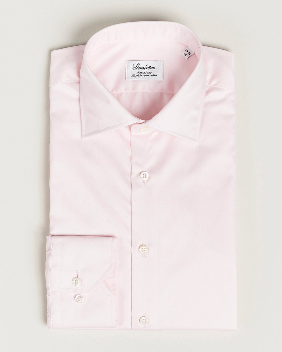 Herre | Skjorter | Stenströms | Fitted Body Cut Away Shirt Pink