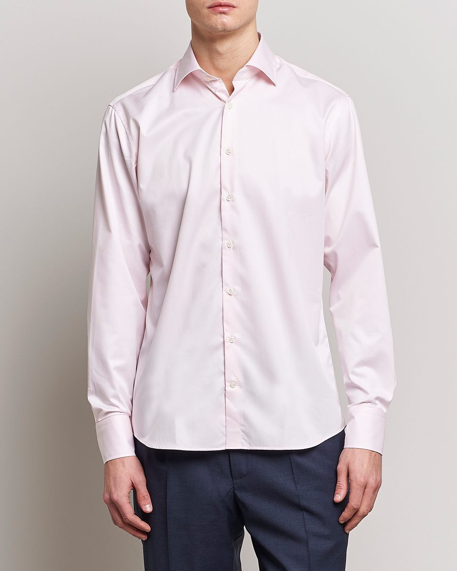 Herre |  | Stenströms | Fitted Body Cut Away Shirt Pink