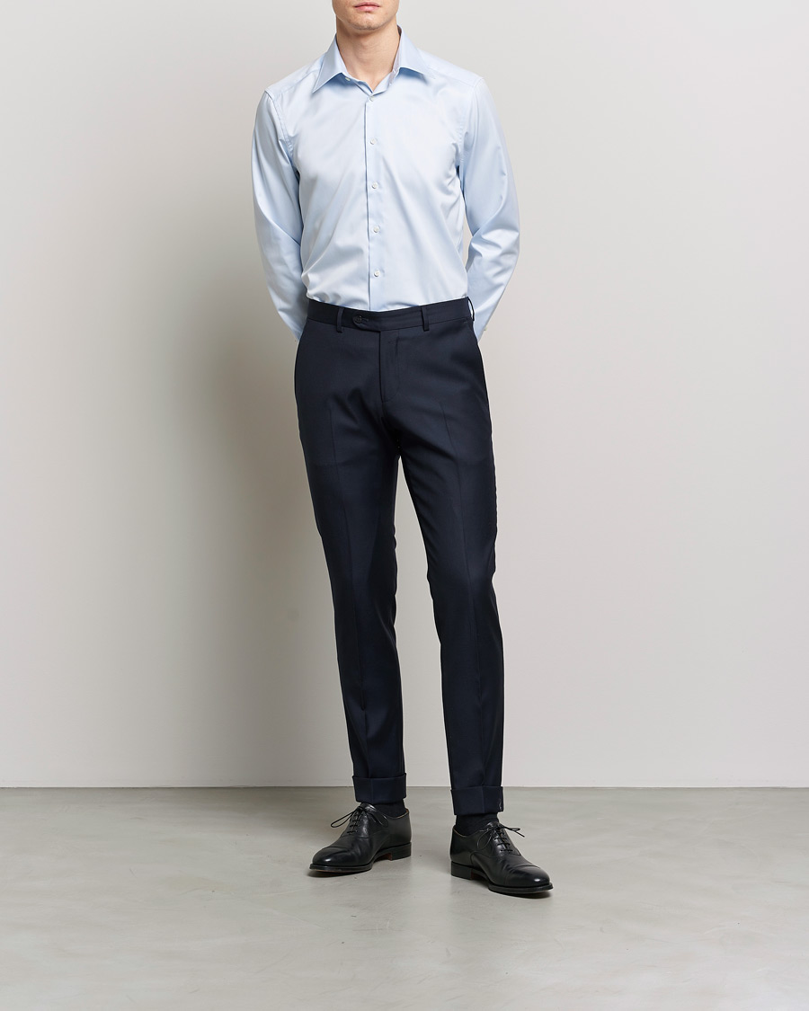 Herre |  | Stenströms | Slimline Kent Collar Shirt Light Blue