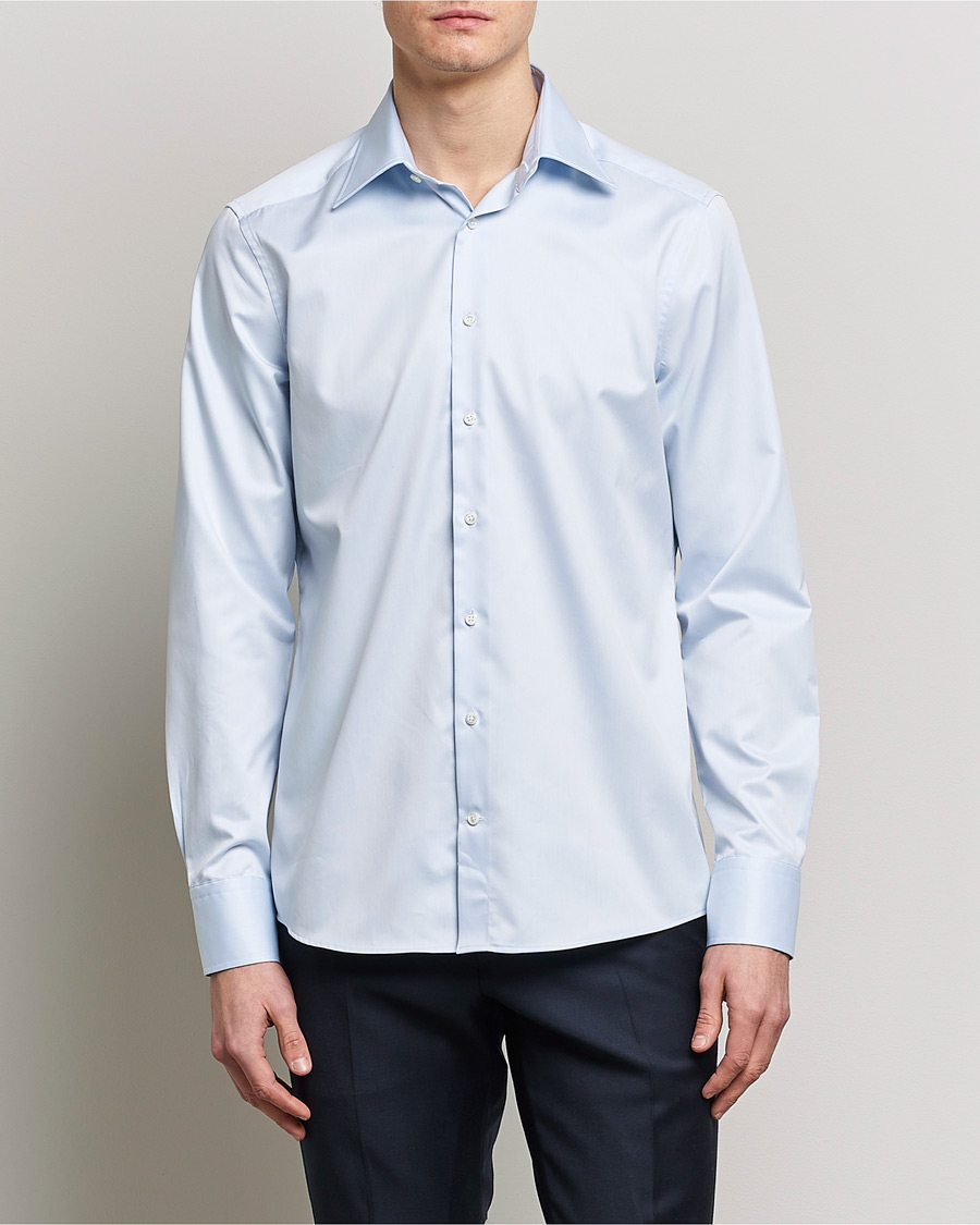 Herre | Formelle | Stenströms | Slimline Kent Collar Shirt Light Blue