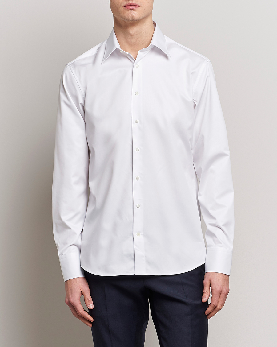 Herre | Skjorter | Stenströms | Fitted Body Kent Collar Shirt White