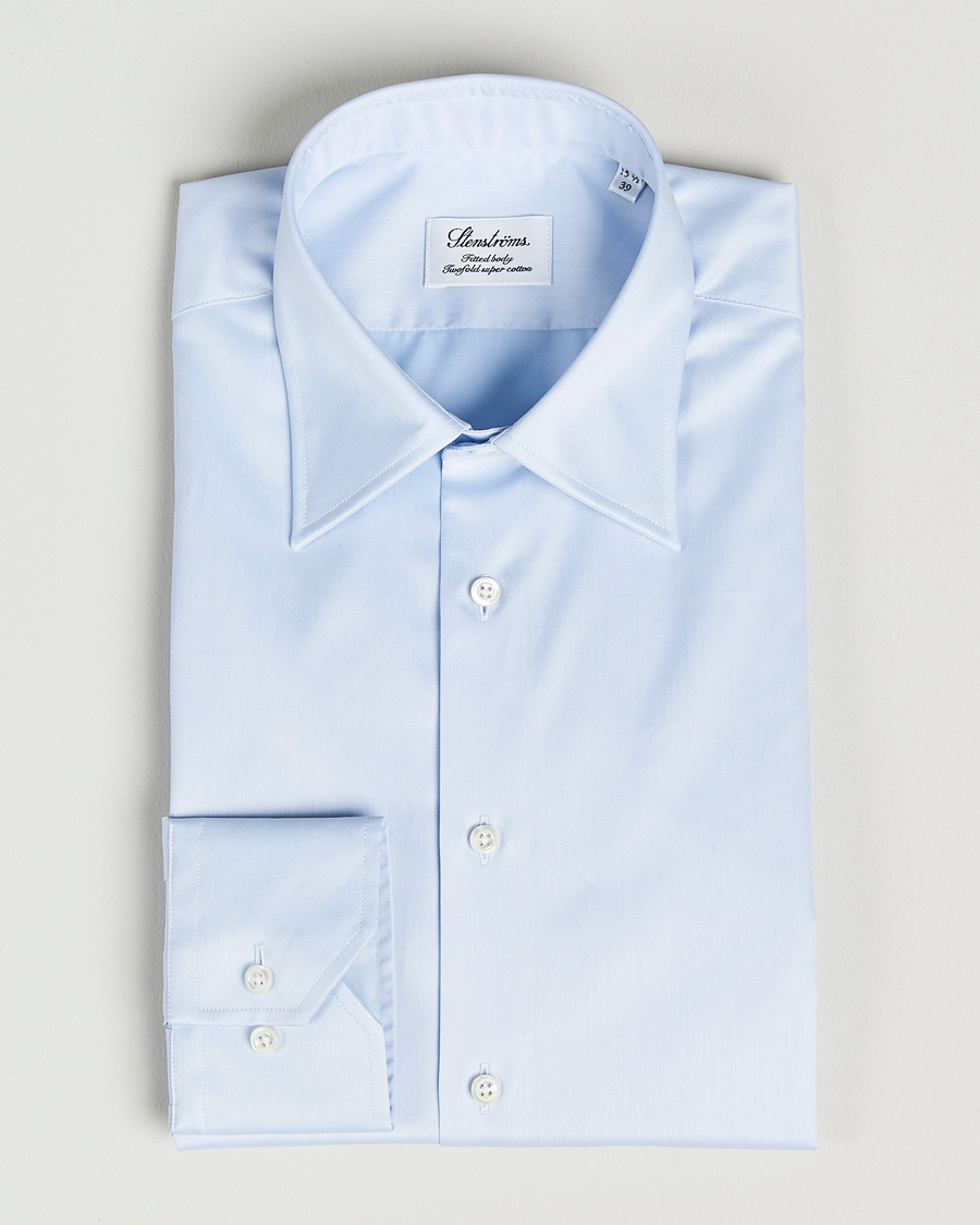 Herre | Skjorter | Stenströms | Fitted Body Kent Collar Shirt Light Blue