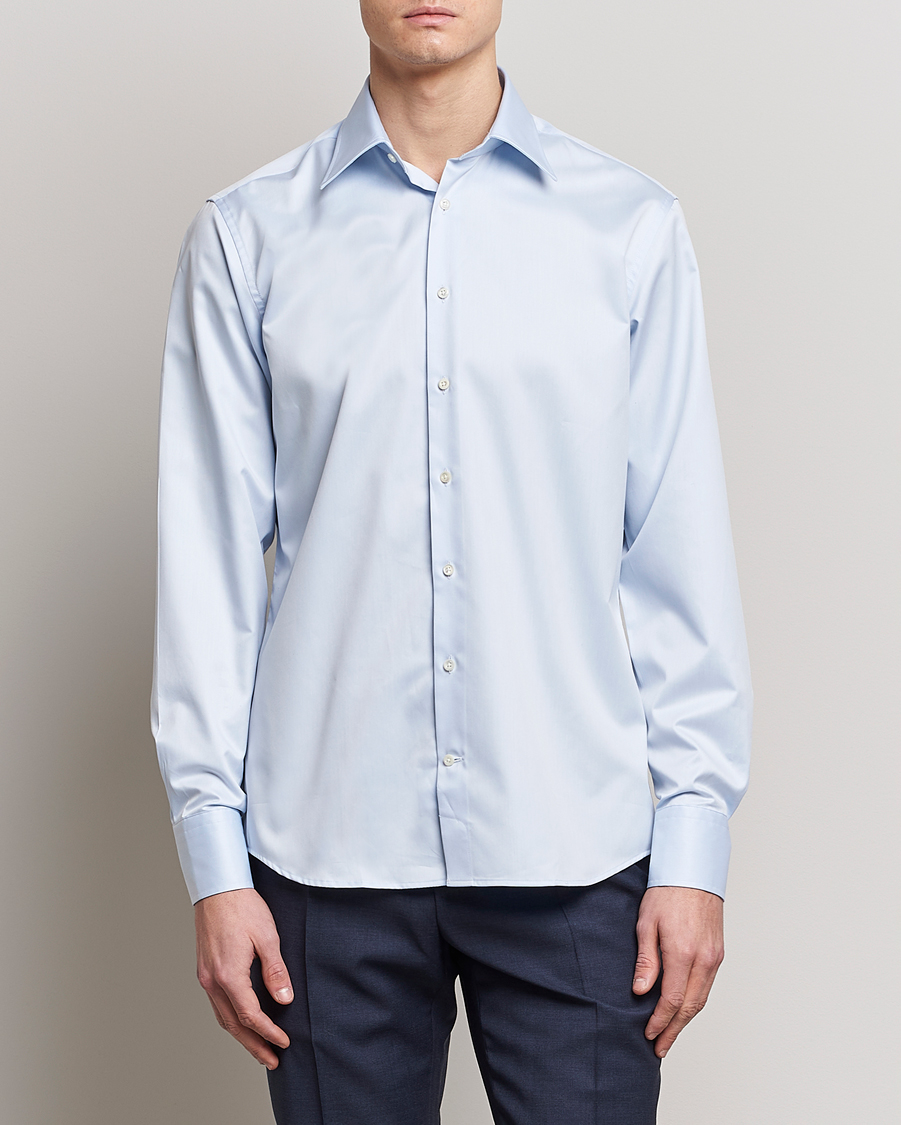 Herre | Businesskjorter | Stenströms | Fitted Body Kent Collar Shirt Light Blue