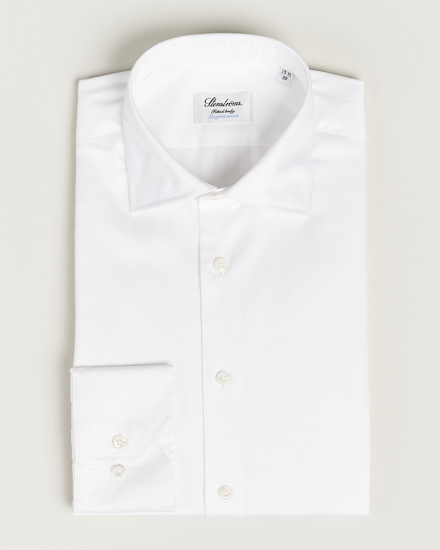 Herre | Skjorter | Stenströms | Slimline Twofold Stretch Shirt White