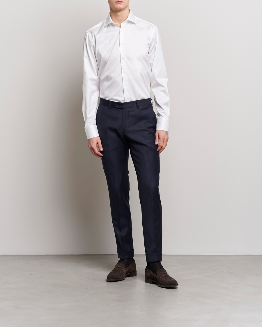 Herre | Businesskjorter | Stenströms | Slimline Twofold Stretch Shirt White