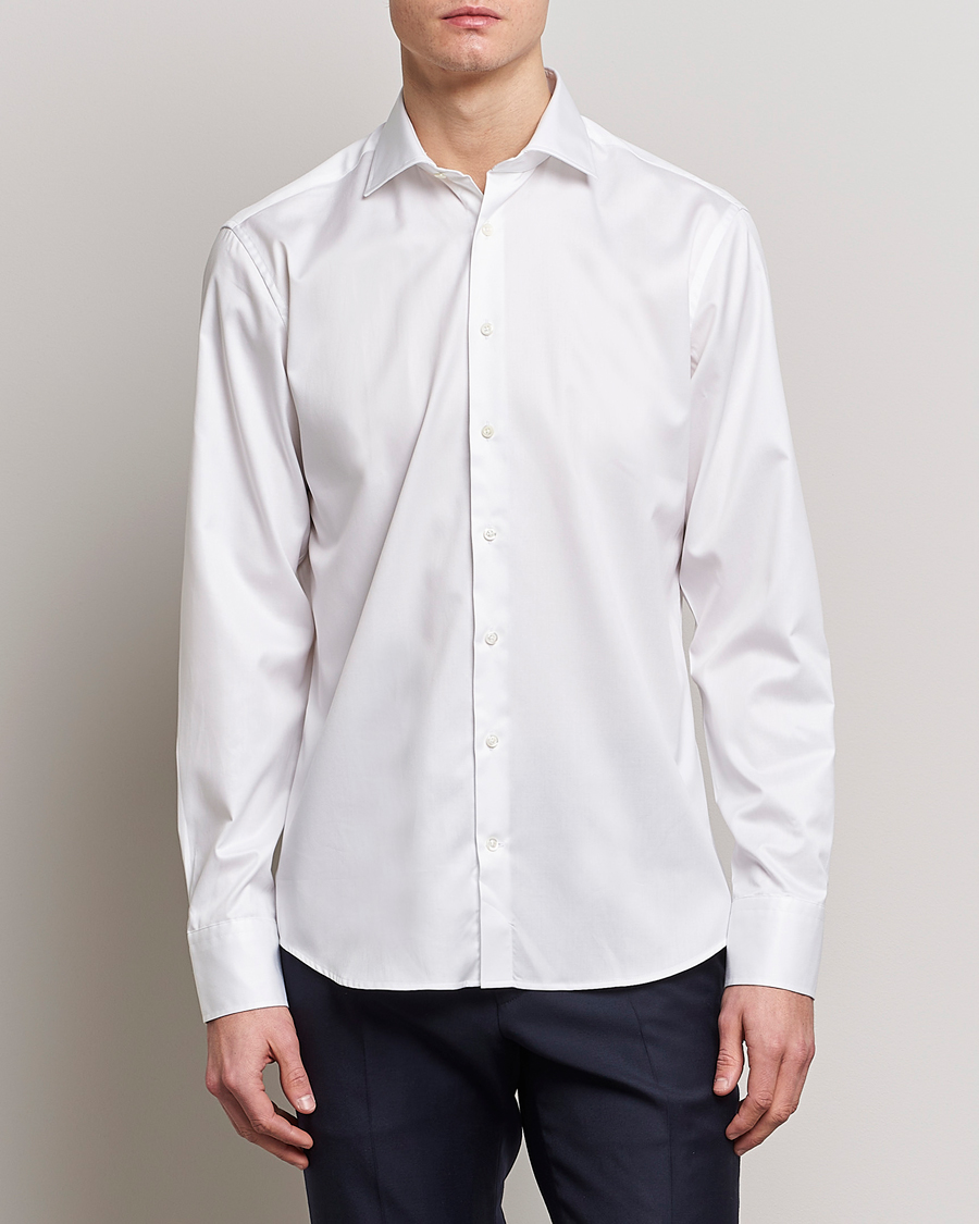 Herre | Skjorter | Stenströms | Slimline Twofold Stretch Shirt White
