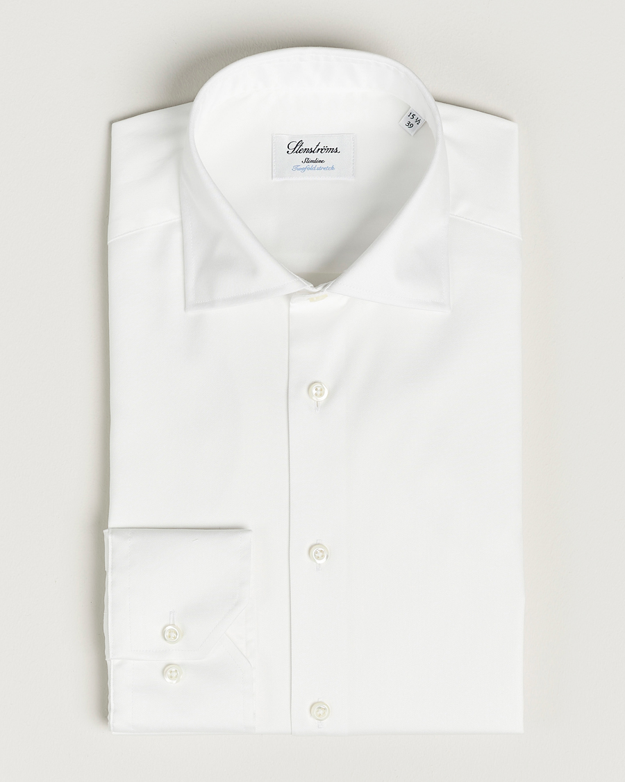 Herre |  | Stenströms | Fitted Body Twofold Stretch Shirt White