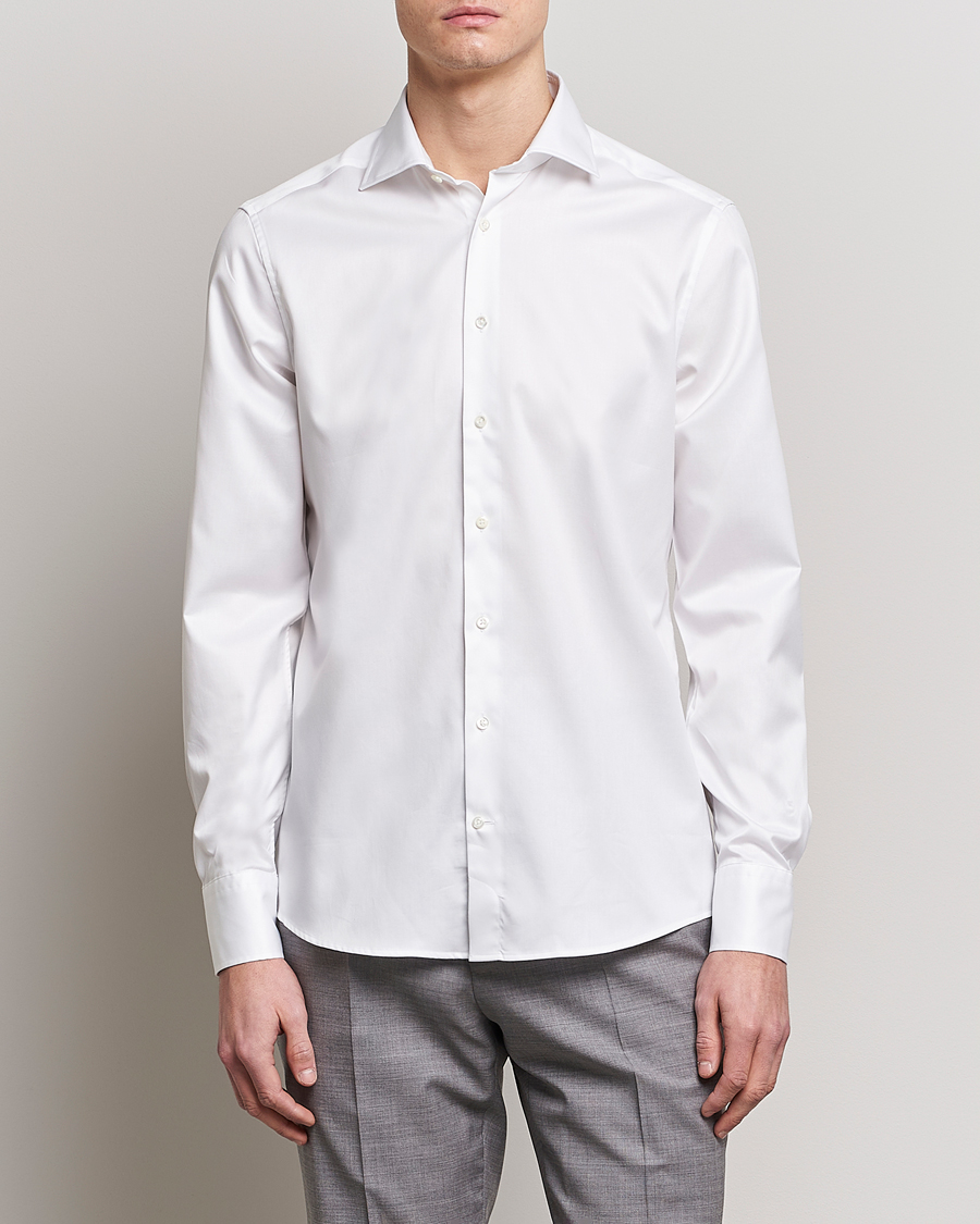 Herre | Formelle | Stenströms | Fitted Body Twofold Stretch Shirt White