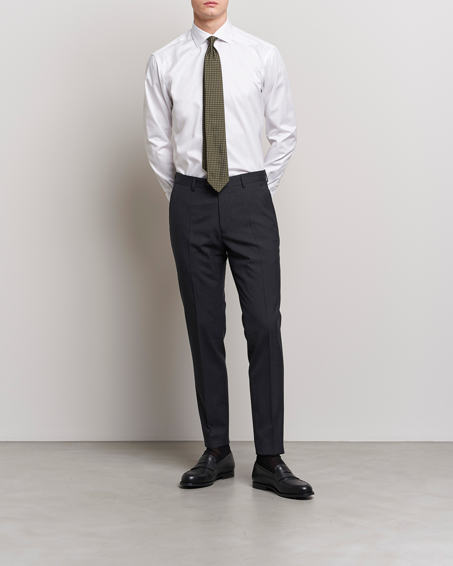 Herre | Business & Beyond | Stenströms | Slimline Contrast Cotton Shirt White