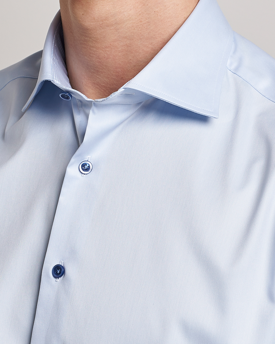 Herre | Skjorter | Stenströms | Fitted Body Contrast Twill Shirt Light Blue