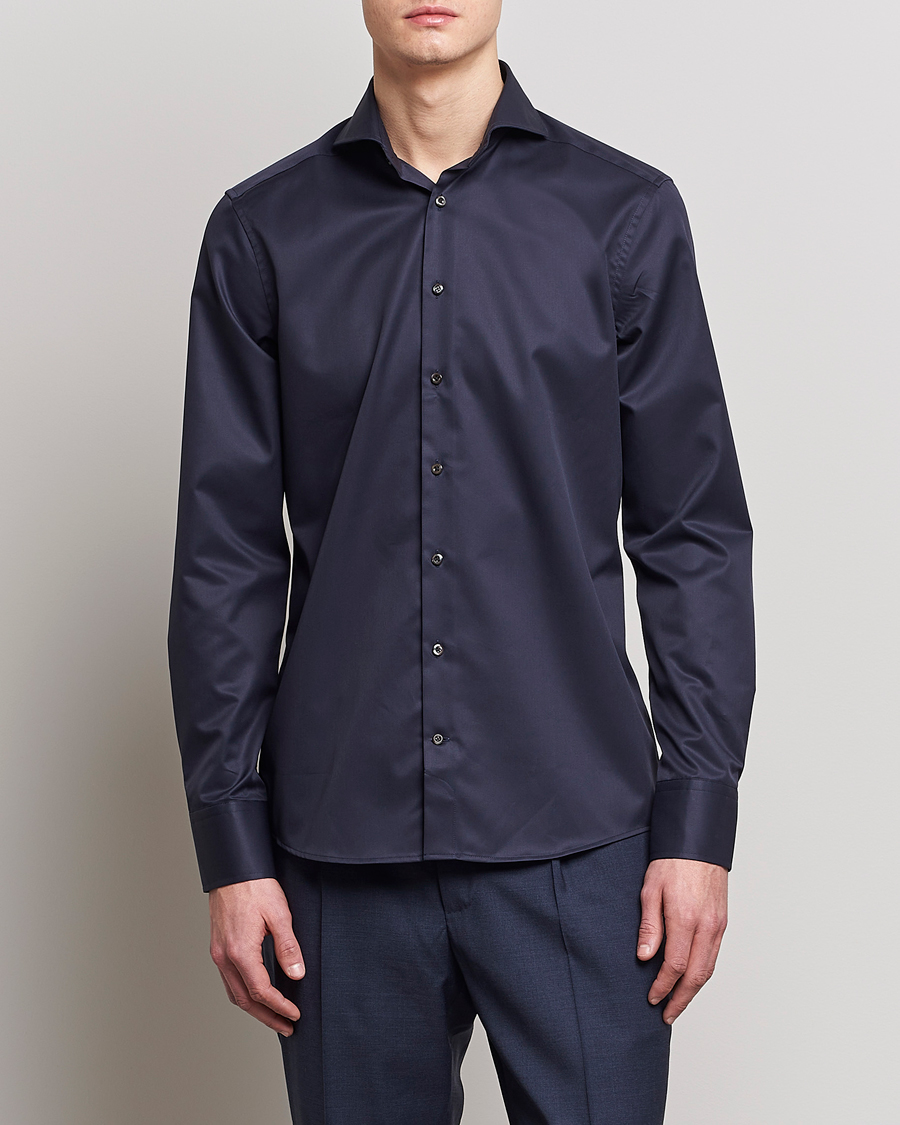 Herre |  | Stenströms | Slimline Extreme Cut Away Shirt Navy