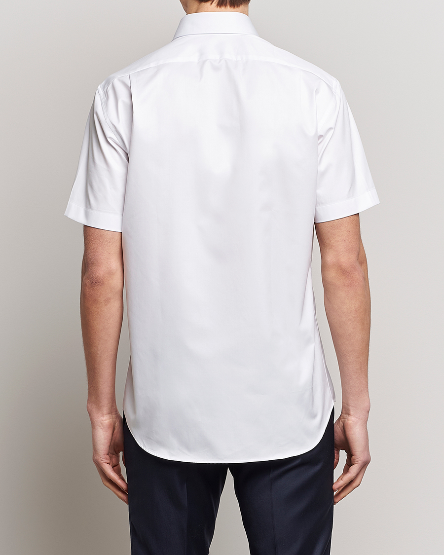 Herre | Skjorter | Stenströms | Fitted Body Short Sleeve Twill Shirt White