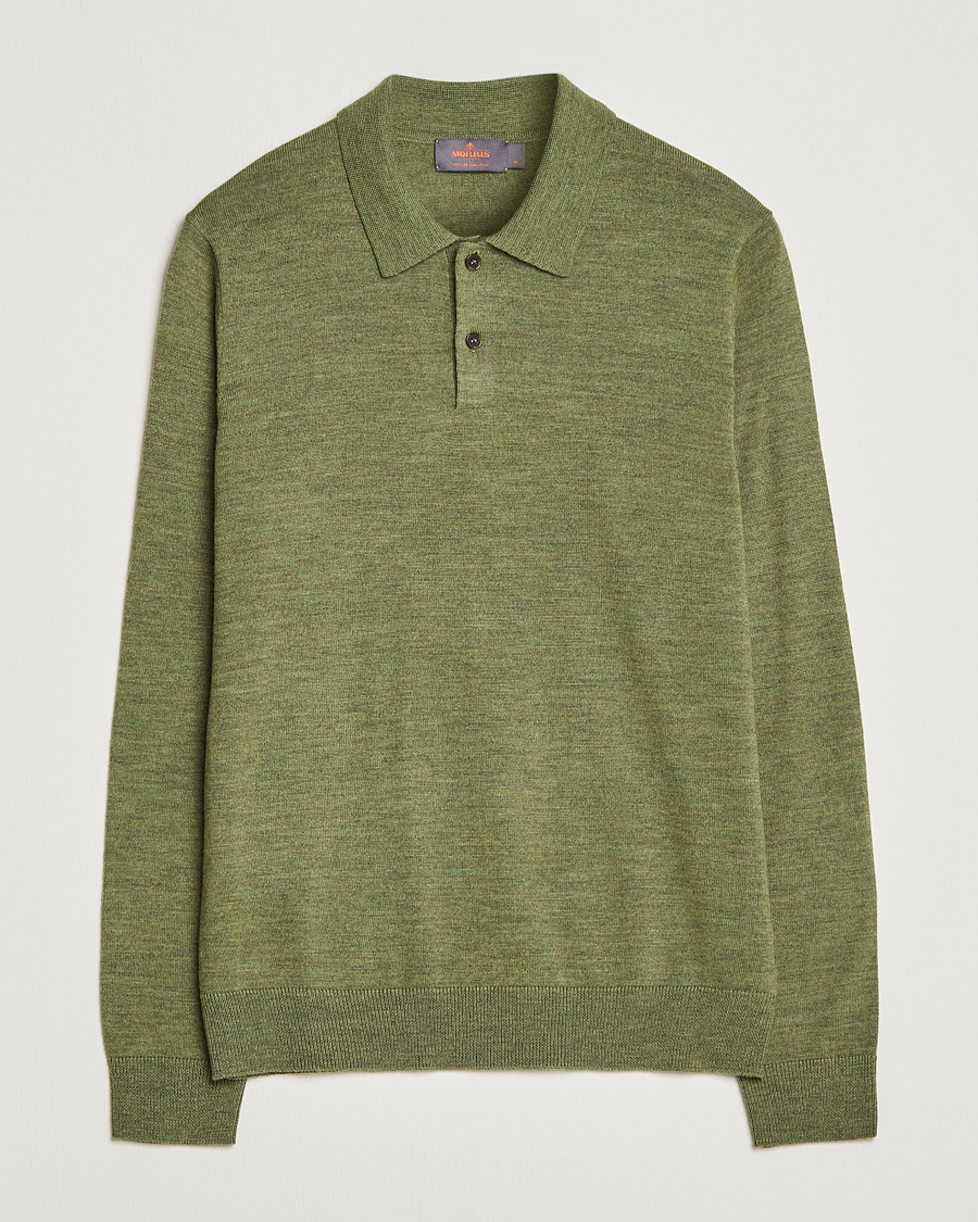 Herre | Gensere | Morris | Merino Knitted Polo Olive