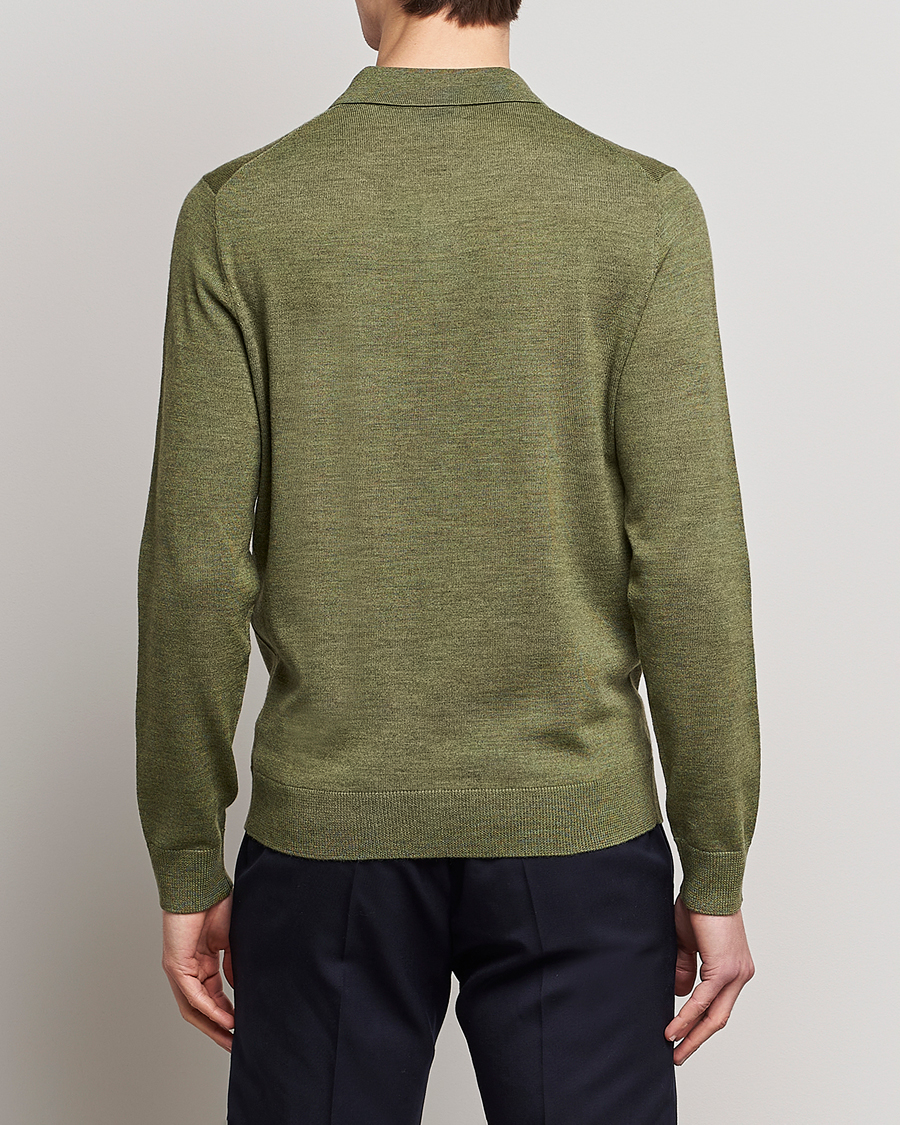 Herre | Gensere | Morris | Merino Knitted Polo Olive