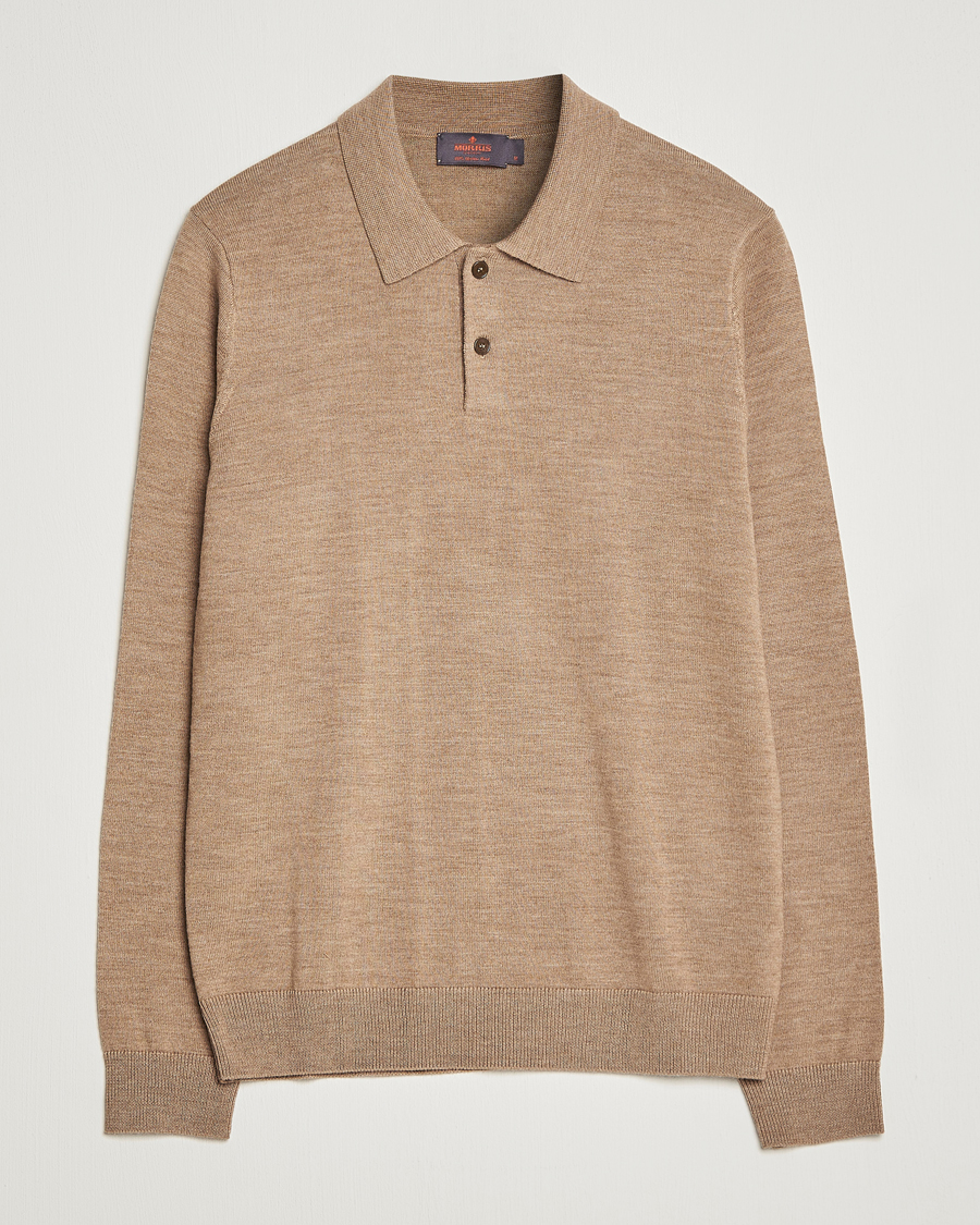 Herre | Gensere | Morris | Merino Knitted Polo Khaki