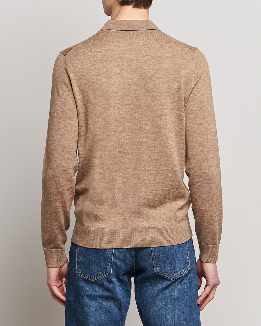 Herre | Gensere | Morris | Merino Knitted Polo Khaki