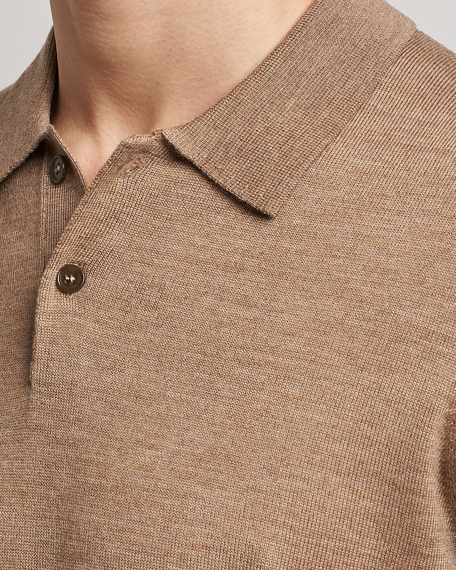 Herre | Gensere | Morris | Merino Knitted Polo Khaki