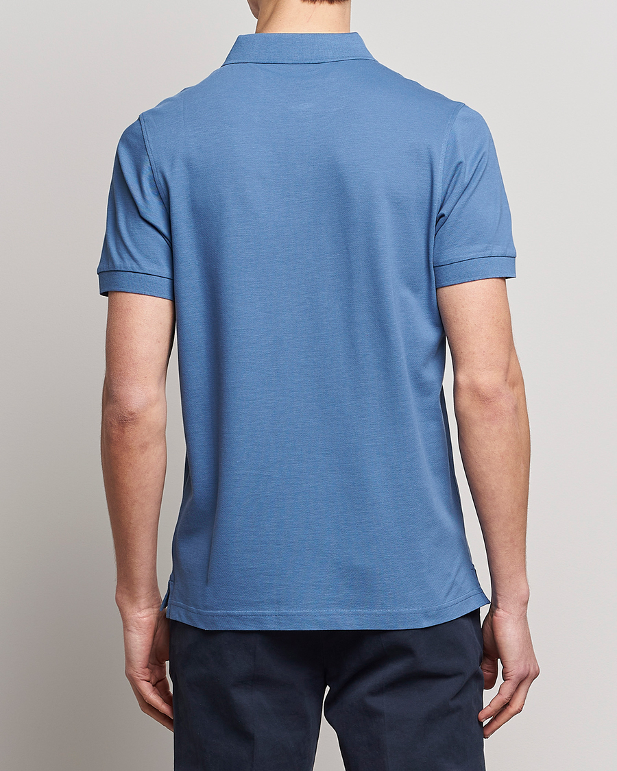 Herre | Pikéer | Sunspel | Short Sleeve Pique Polo Blue Stone