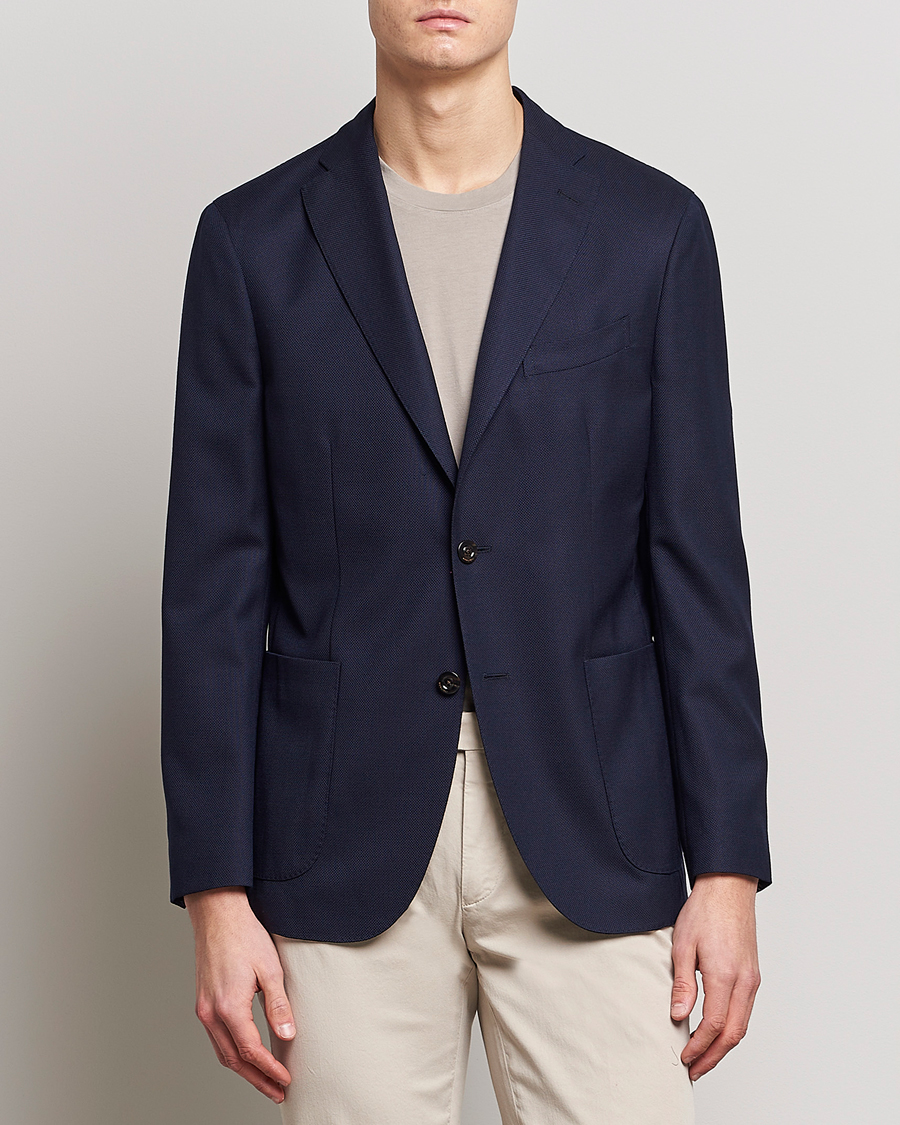 Herre | Italian Department | Boglioli | K Jacket Wool Hopsack Classic Blazer Navy